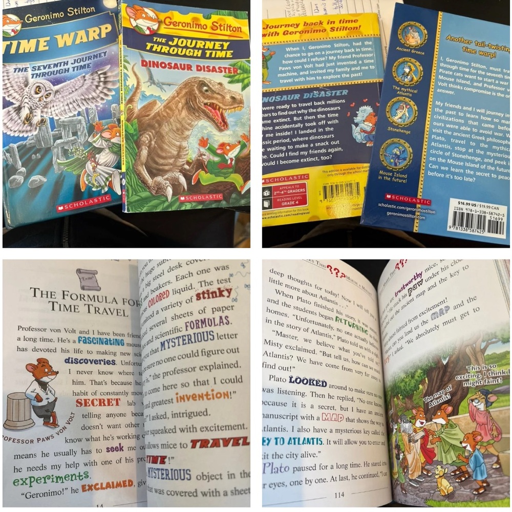 Geronimo Stilton Time Warp and Journey through time 2 Book Set